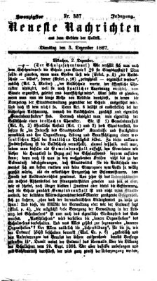 Neueste Nachrichten aus dem Gebiete der Politik (Münchner neueste Nachrichten) Dienstag 3. Dezember 1867