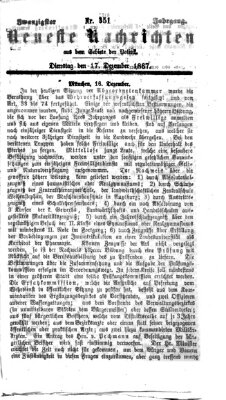 Neueste Nachrichten aus dem Gebiete der Politik (Münchner neueste Nachrichten) Dienstag 17. Dezember 1867