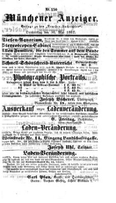 Münchener Anzeiger (Münchner neueste Nachrichten) Donnerstag 30. Mai 1867