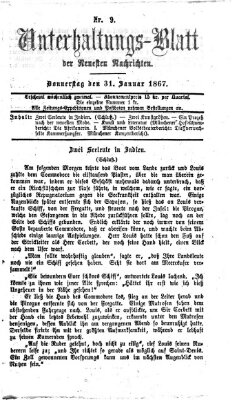 Neueste Nachrichten aus dem Gebiete der Politik (Münchner neueste Nachrichten) Donnerstag 31. Januar 1867
