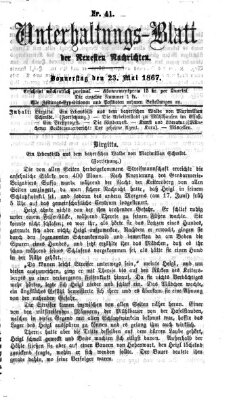 Neueste Nachrichten aus dem Gebiete der Politik (Münchner neueste Nachrichten) Donnerstag 23. Mai 1867