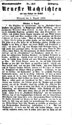 Neueste Nachrichten aus dem Gebiete der Politik (Münchner neueste Nachrichten) Mittwoch 5. August 1868