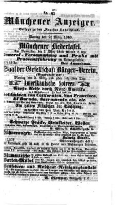 Münchener Anzeiger (Münchner neueste Nachrichten) Montag 2. März 1868