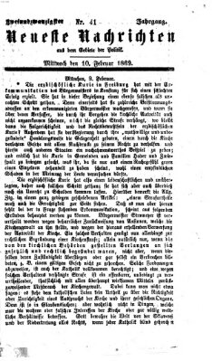 Neueste Nachrichten aus dem Gebiete der Politik (Münchner neueste Nachrichten) Mittwoch 10. Februar 1869