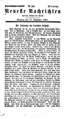 Neueste Nachrichten aus dem Gebiete der Politik (Münchner neueste Nachrichten) Samstag 18. September 1869