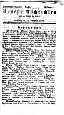 Neueste Nachrichten aus dem Gebiete der Politik (Münchner neueste Nachrichten) Samstag 27. November 1869