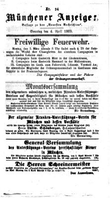 Münchener Anzeiger (Münchner neueste Nachrichten) Sonntag 4. April 1869
