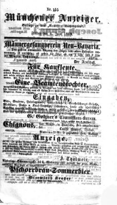 Münchener Anzeiger (Münchner neueste Nachrichten) Freitag 4. Juni 1869