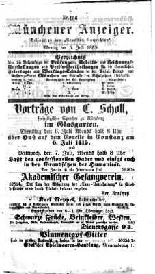 Münchener Anzeiger (Münchner neueste Nachrichten) Montag 5. Juli 1869