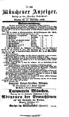 Münchener Anzeiger (Münchner neueste Nachrichten) Sonntag 12. September 1869