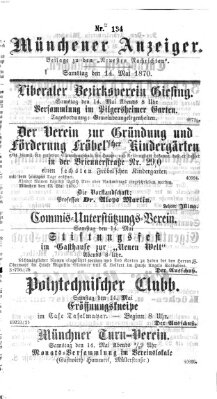 Münchener Anzeiger (Münchner neueste Nachrichten) Samstag 14. Mai 1870