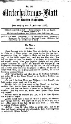 Neueste Nachrichten aus dem Gebiete der Politik (Münchner neueste Nachrichten) Donnerstag 3. Februar 1870