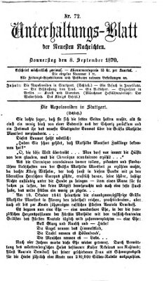 Neueste Nachrichten aus dem Gebiete der Politik (Münchner neueste Nachrichten) Donnerstag 8. September 1870