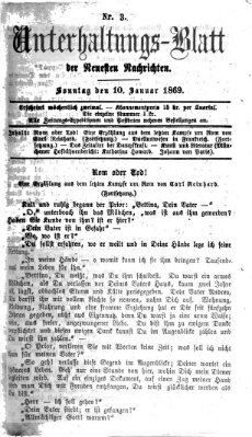 Neueste Nachrichten aus dem Gebiete der Politik (Münchner neueste Nachrichten) Sonntag 10. Januar 1869