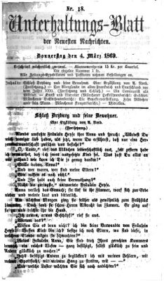 Neueste Nachrichten aus dem Gebiete der Politik (Münchner neueste Nachrichten) Donnerstag 4. März 1869