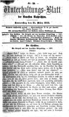 Neueste Nachrichten aus dem Gebiete der Politik (Münchner neueste Nachrichten) Donnerstag 25. März 1869