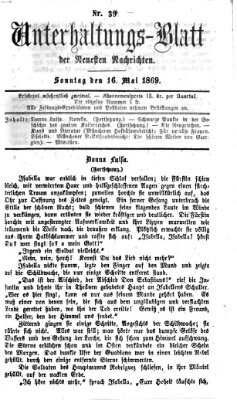 Neueste Nachrichten aus dem Gebiete der Politik (Münchner neueste Nachrichten) Sonntag 16. Mai 1869