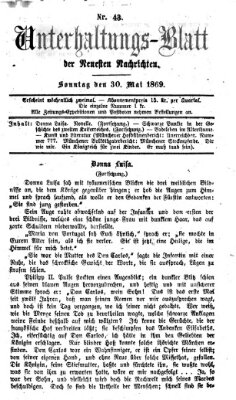 Neueste Nachrichten aus dem Gebiete der Politik (Münchner neueste Nachrichten) Sonntag 30. Mai 1869