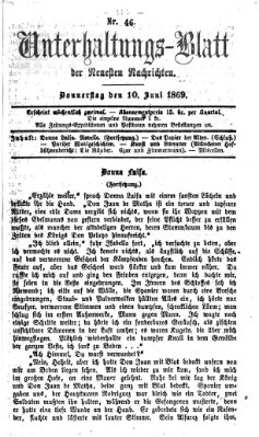 Neueste Nachrichten aus dem Gebiete der Politik (Münchner neueste Nachrichten) Donnerstag 10. Juni 1869
