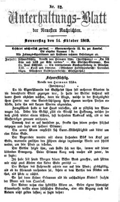 Neueste Nachrichten aus dem Gebiete der Politik (Münchner neueste Nachrichten) Donnerstag 14. Oktober 1869