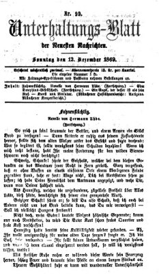 Neueste Nachrichten aus dem Gebiete der Politik (Münchner neueste Nachrichten) Sonntag 12. Dezember 1869