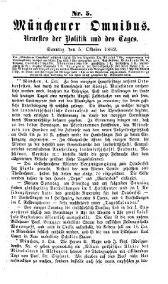 Münchener Omnibus Sonntag 5. Oktober 1862