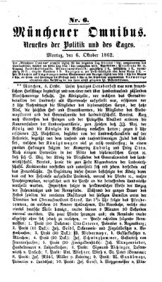 Münchener Omnibus Montag 6. Oktober 1862