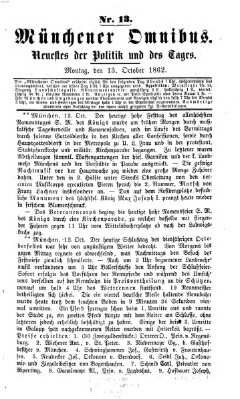 Münchener Omnibus Montag 13. Oktober 1862