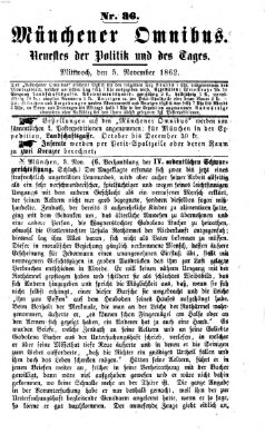Münchener Omnibus Mittwoch 5. November 1862
