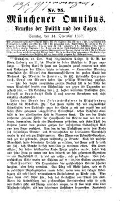 Münchener Omnibus Sonntag 14. Dezember 1862