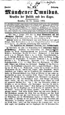 Münchener Omnibus Samstag 24. Januar 1863