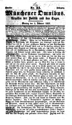 Münchener Omnibus Montag 2. Februar 1863