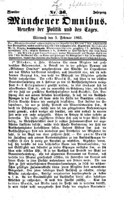 Münchener Omnibus Donnerstag 5. Februar 1863