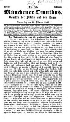 Münchener Omnibus Donnerstag 19. Februar 1863