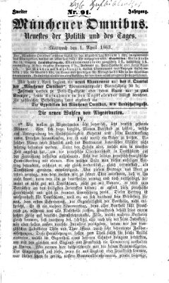Münchener Omnibus Mittwoch 1. April 1863