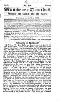 Münchener Omnibus Donnerstag 2. April 1863