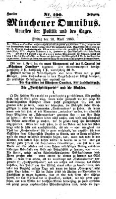 Münchener Omnibus Freitag 10. April 1863