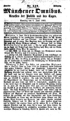 Münchener Omnibus Samstag 6. Juni 1863