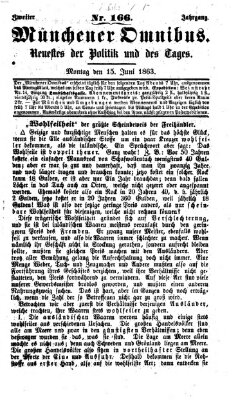 Münchener Omnibus Montag 15. Juni 1863