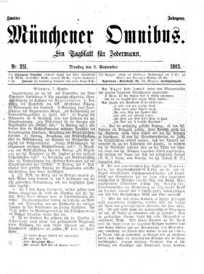 Münchener Omnibus Dienstag 8. September 1863