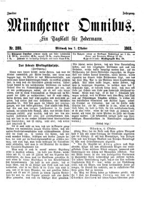 Münchener Omnibus Mittwoch 7. Oktober 1863