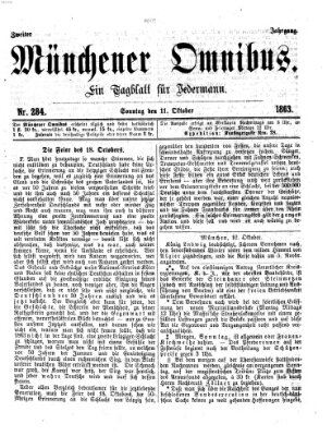 Münchener Omnibus Sonntag 11. Oktober 1863