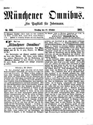 Münchener Omnibus Dienstag 27. Oktober 1863
