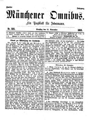 Münchener Omnibus Samstag 21. November 1863