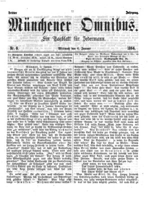 Münchener Omnibus Mittwoch 6. Januar 1864