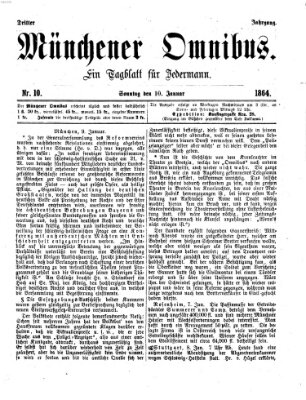 Münchener Omnibus Sonntag 10. Januar 1864