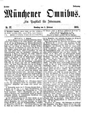 Münchener Omnibus Samstag 6. Februar 1864