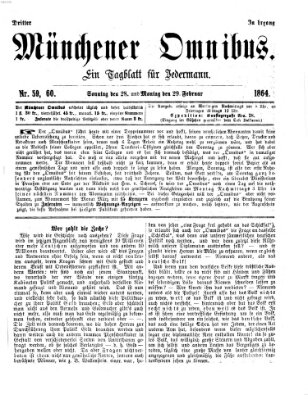 Münchener Omnibus Montag 29. Februar 1864