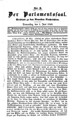 Der Parlamentssaal (Münchner neueste Nachrichten) Donnerstag 1. Juni 1848