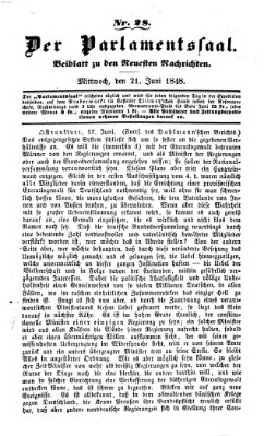 Der Parlamentssaal (Münchner neueste Nachrichten) Mittwoch 21. Juni 1848